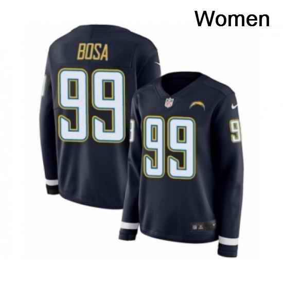 Womens Nike Los Angeles Chargers 99 Joey Bosa Limited Navy Blue Therma Long Sleeve NFL Jersey